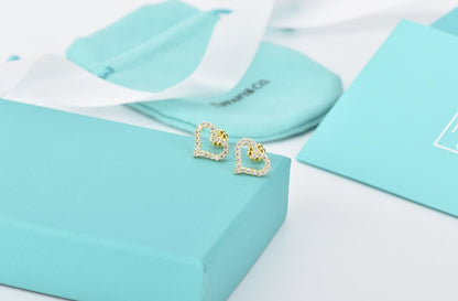[Hevara Jewelry]OPEN HEART STUD DIAMOND EARRINGS
