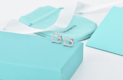 [Hevara Jewelry]OPEN HEART STUD DIAMOND EARRINGS