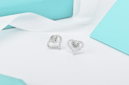 [Hevara Jewelry]OPEN HEART STUD DIAMOND EARRINGS