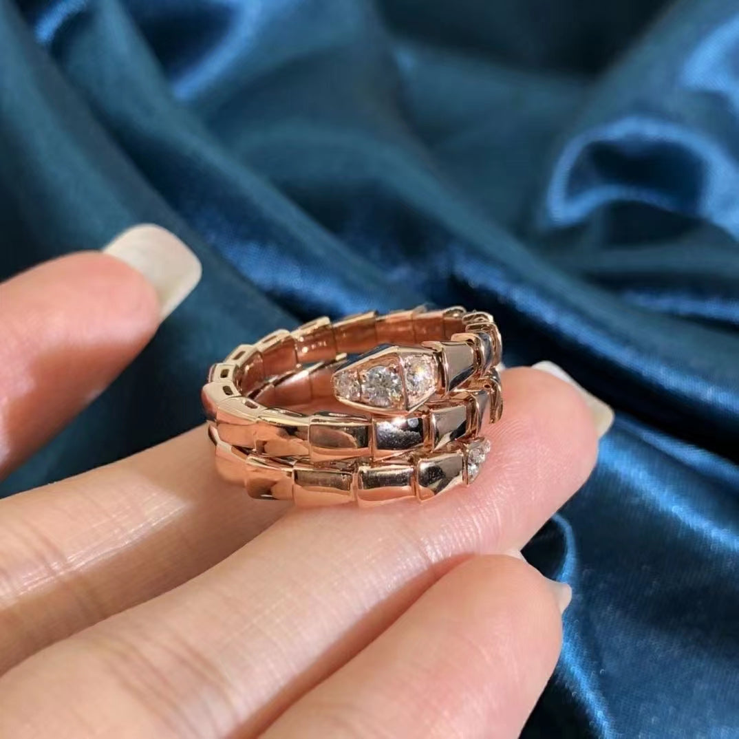[⭐Hevara Jewelry]SERPENTS DOUBLE ROW DIAMOND RING