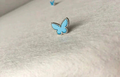 [⭐Hevara Jewelry]BUTTERFLY TURQUOISE EARRINGS SILVER