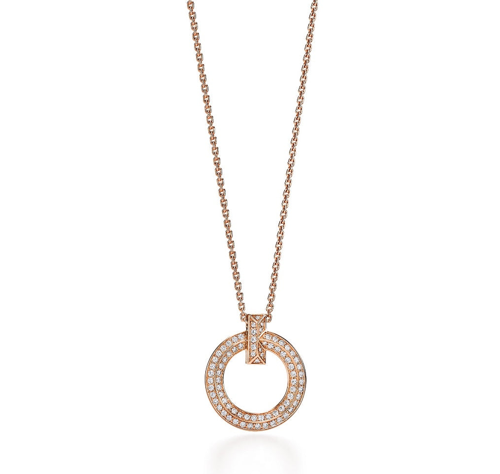 [Hevara Jewelry]T CIRCLE PEDANT DIAMOND NECKLACE