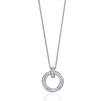 [Hevara Jewelry]T CIRCLE PEDANT DIAMOND NECKLACE