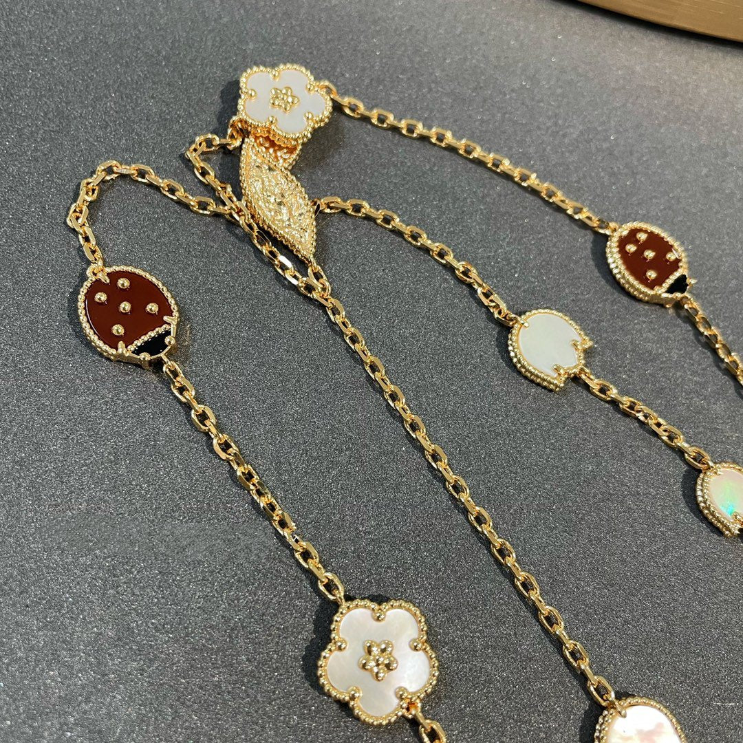 [⭐Hevara Jewelry]LUCKY SPRING 15 MOTIFS GOLD NECKLACE