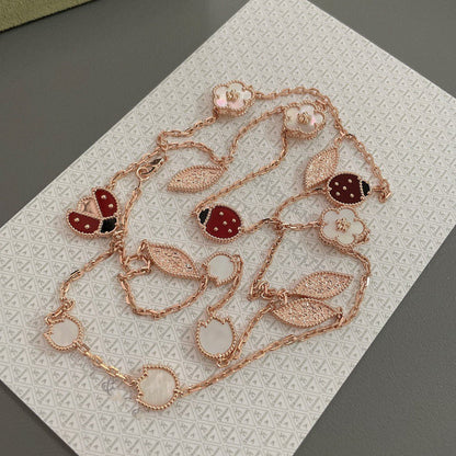 [⭐Hevara Jewelry]LUCKY SPRING 15 MOTIFS ROSE GOLD NECKLACE