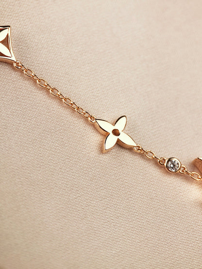 [⭐Hevara Jewelry]STAR AND SUN 7 MOTIFS GOLD BRACELET