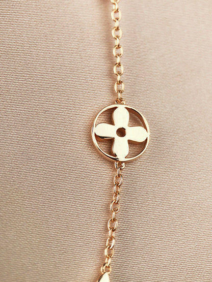 [⭐Hevara Jewelry]STAR AND SUN 7 MOTIFS GOLD BRACELET
