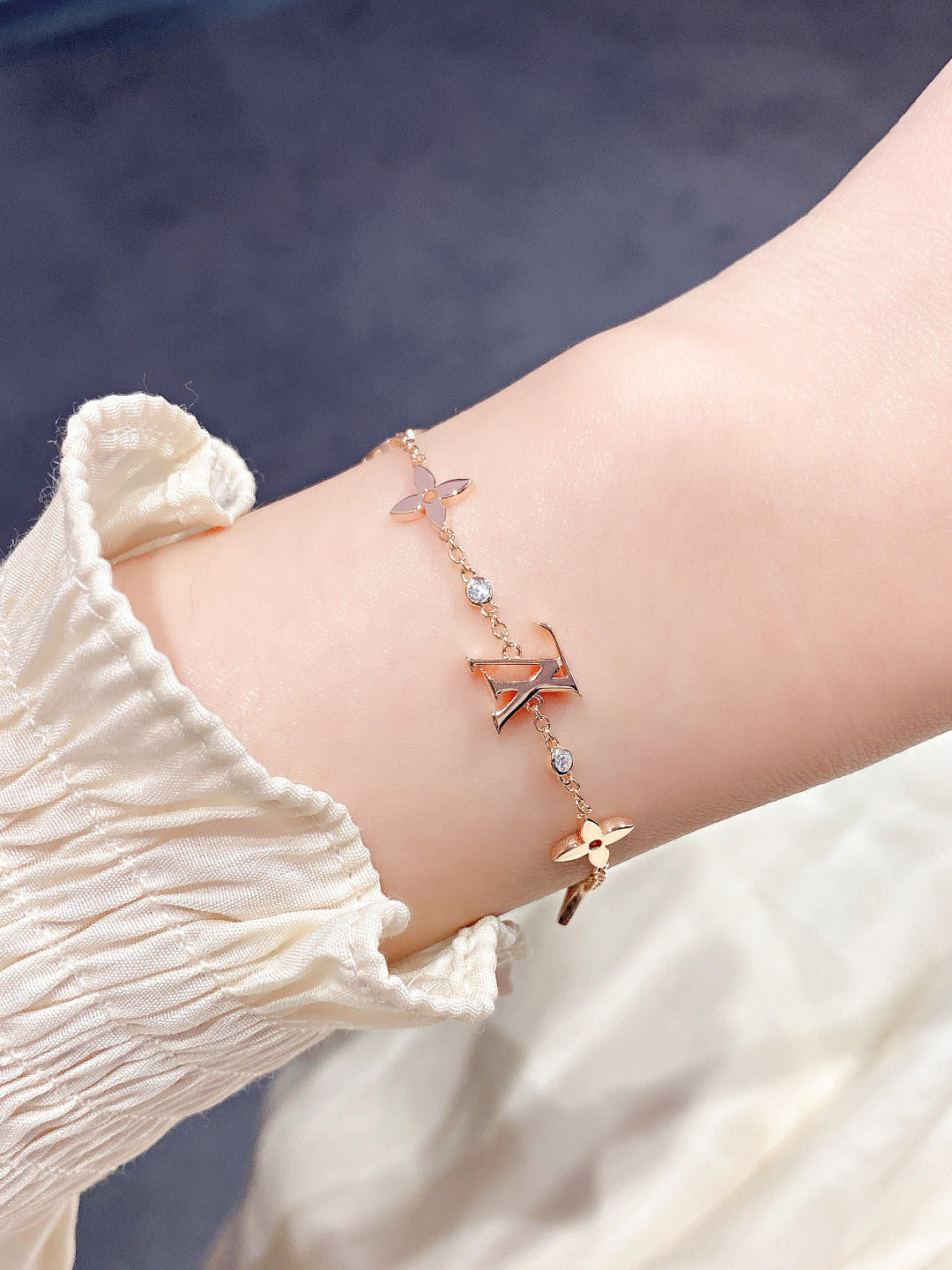 [⭐Hevara Jewelry]STAR AND SUN 7 MOTIFS GOLD BRACELET