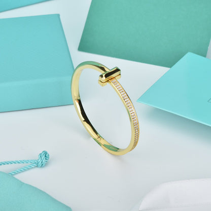 [Hevara Jewelry]WIDE DIAMONDS HINGED BANGLE