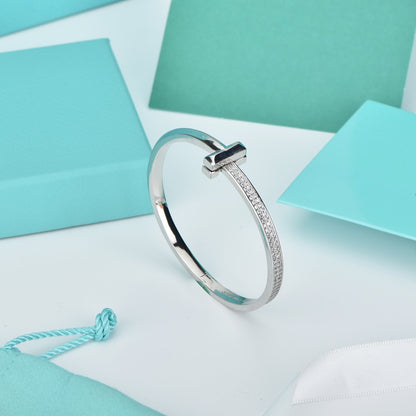 [Hevara Jewelry]WIDE DIAMONDS HINGED BANGLE