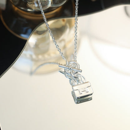 [⭐Hevara Jewelry]POP H PEDANT SILVER NECKLACE