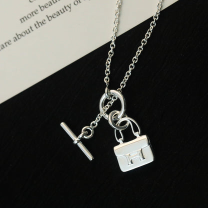 [⭐Hevara Jewelry]POP H PEDANT SILVER NECKLACE