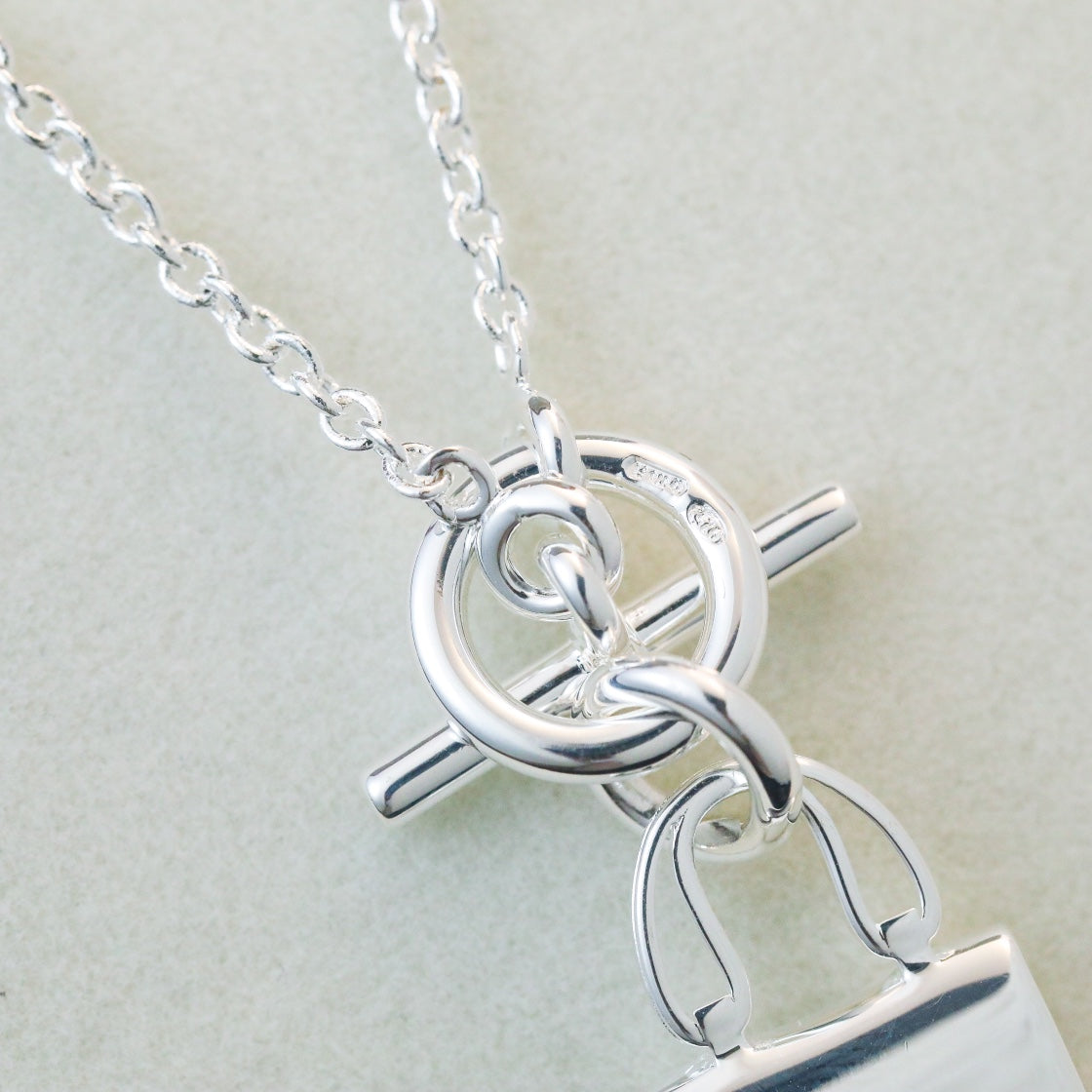 [⭐Hevara Jewelry]POP H PEDANT SILVER NECKLACE