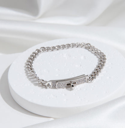 [⭐Hevara Jewelry]KELLY CHAIN SILVER DIAMOND BRACELET