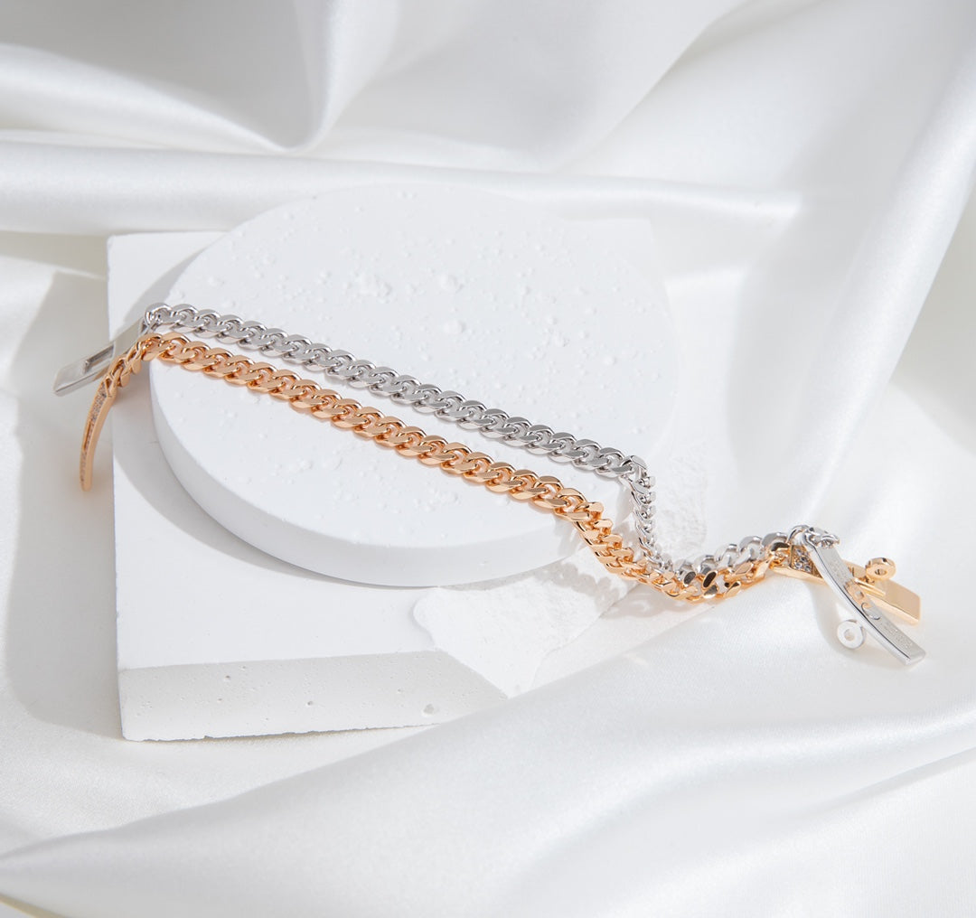 [⭐Hevara Jewelry]KELLY CHAIN SILVER DIAMOND BRACELET