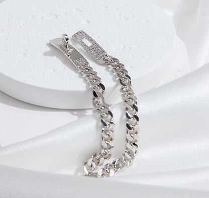 [⭐Hevara Jewelry]KELLY CHAIN SILVER DIAMOND BRACELET