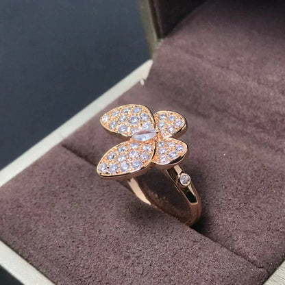 [⭐Hevara Jewelry]BUTTERFLY PINK GOLD DIAMOND RING