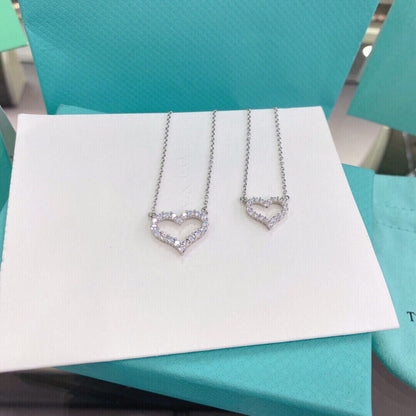 [Hevara Jewelry]HEART-SHAPED DIAMOND NECKLACE