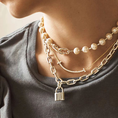 [Hevara Jewelry]HARDWEAR PEARL WRAP NECKLACE