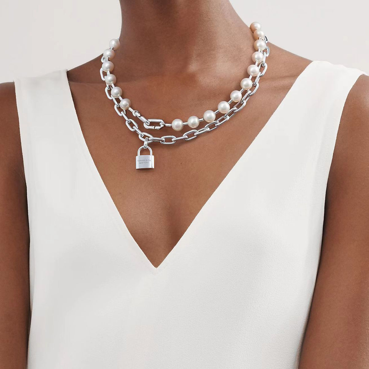 [Hevara Jewelry]HARDWEAR PEARL WRAP NECKLACE