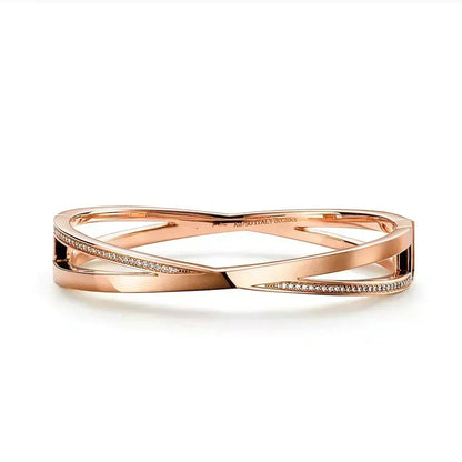 [Hevara Jewelry]NARROW HINGED BANGLEIN WITH DIAMONDS SMALL