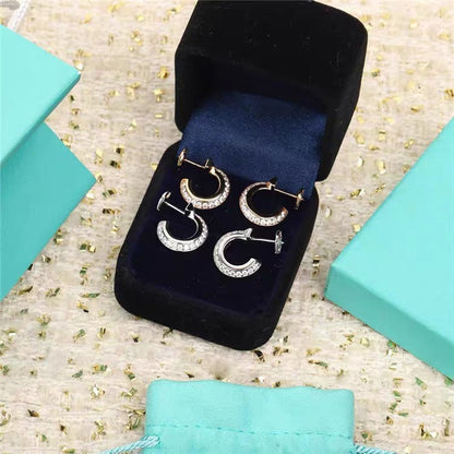 [Hevara Jewelry]HOOP EARRINGS IN ROSE GOLD WITH DIAMONDS