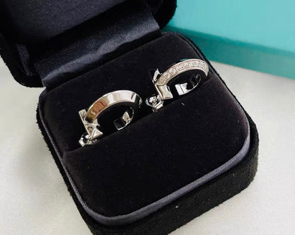 [Hevara Jewelry]HOOP EARRINGS IN ROSE GOLD WITH DIAMONDS