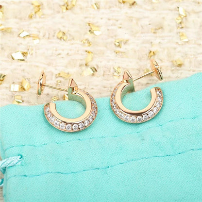[Hevara Jewelry]HOOP EARRINGS IN ROSE GOLD WITH DIAMONDS