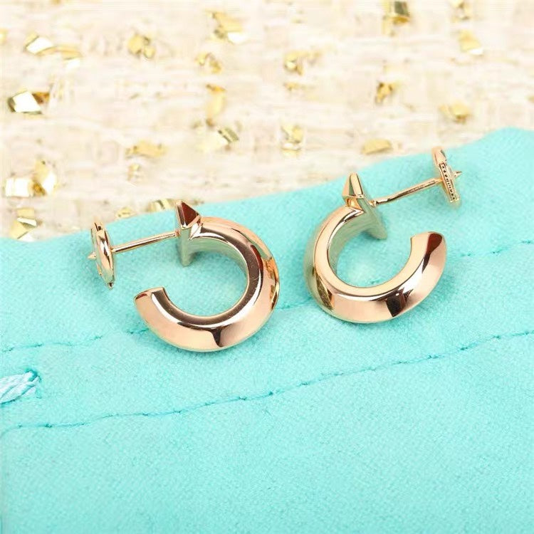 [Hevara Jewelry]HOOP EARRINGS IN ROSE GOLD WITH DIAMONDS