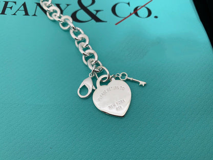 [Hevara Jewelry]KEY HEART CARD CHUNKY INTERLOCKING BRACELET LENGTH