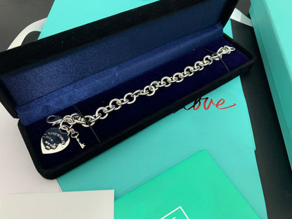 [Hevara Jewelry]KEY HEART CARD CHUNKY INTERLOCKING BRACELET LENGTH