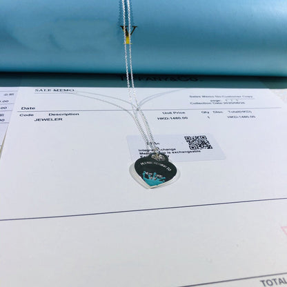 [Hevara Jewelry]COLOUR HEART SPLASH TAG NECKLACE