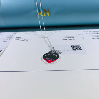 [Hevara Jewelry]COLOUR HEART SPLASH TAG NECKLACE