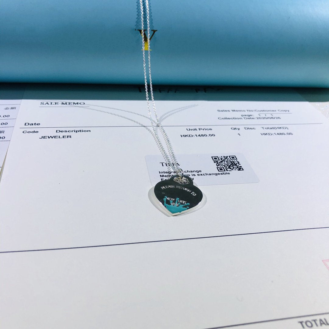 [Hevara Jewelry]COLOUR HEART SPLASH TAG NECKLACE