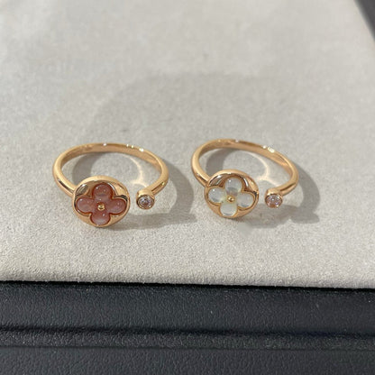 [⭐Hevara Jewelry]SUN 1 DIAMOND PINK MOP RING