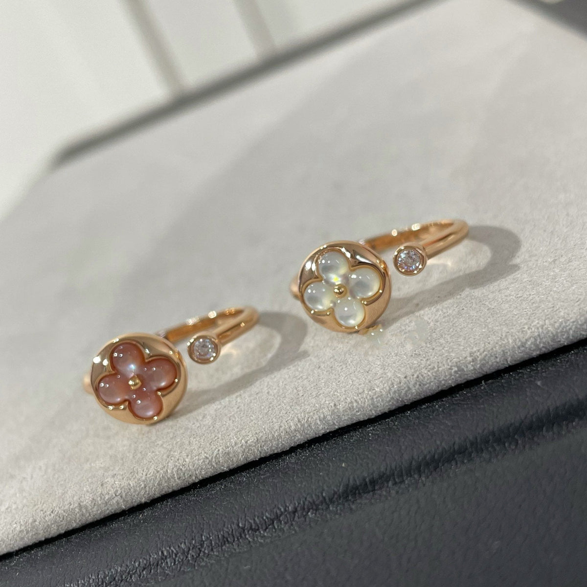 [⭐Hevara Jewelry]SUN 1 DIAMOND PINK MOP RING