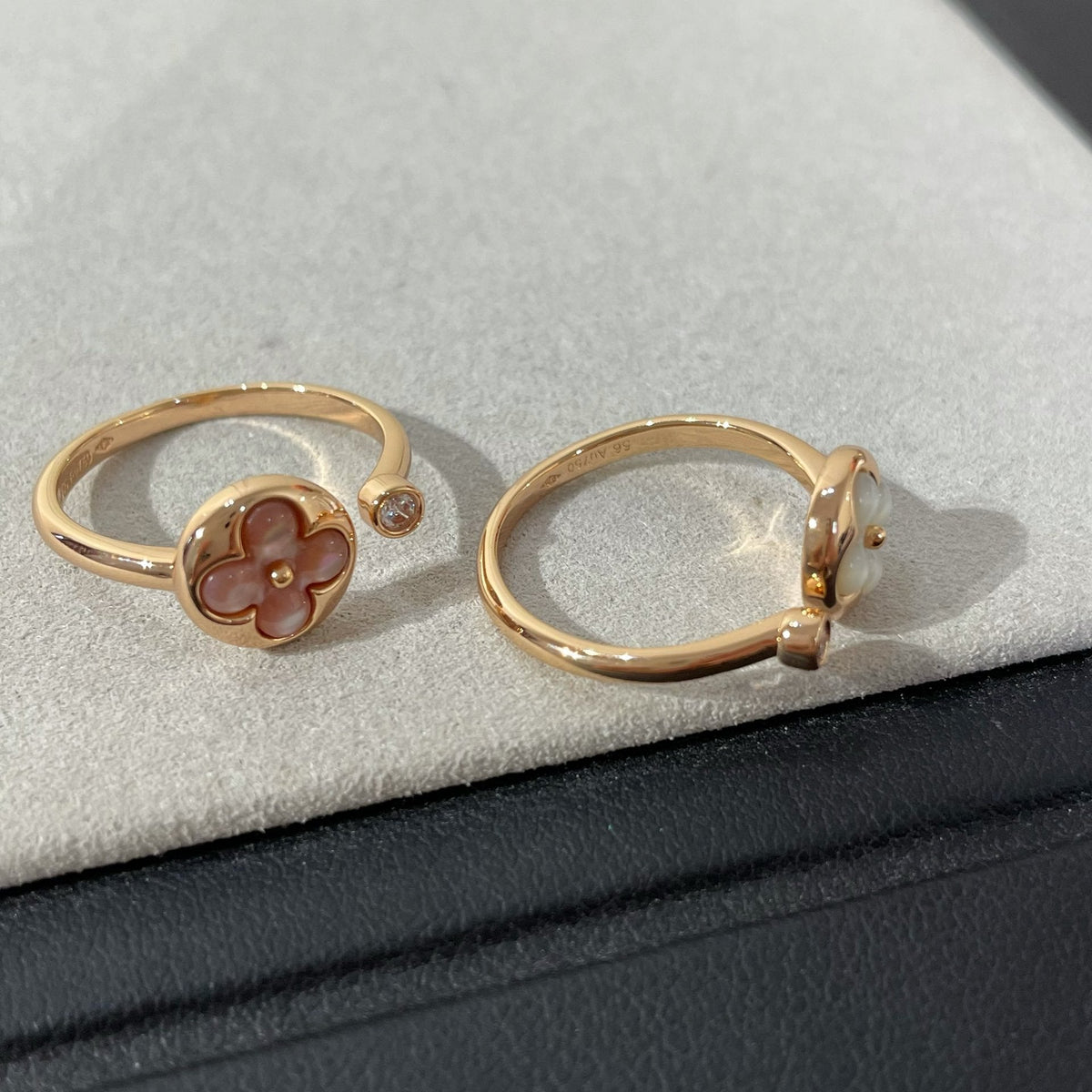 [⭐Hevara Jewelry]SUN 1 DIAMOND PINK MOP RING