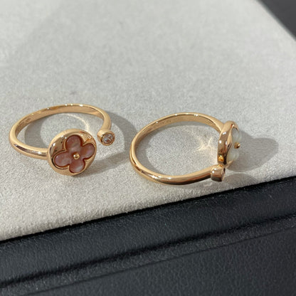 [⭐Hevara Jewelry]SUN 1 DIAMOND PINK MOP RING