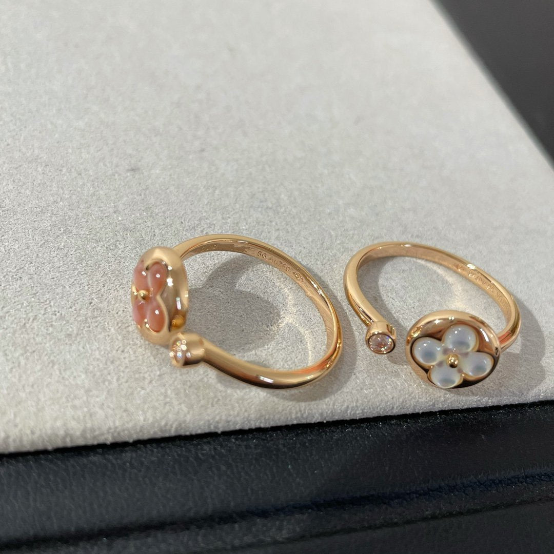 [⭐Hevara Jewelry]SUN 1 DIAMOND PINK MOP RING