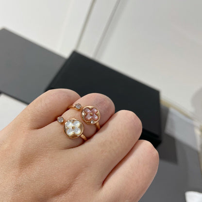 [⭐Hevara Jewelry]SUN 1 DIAMOND PINK MOP RING
