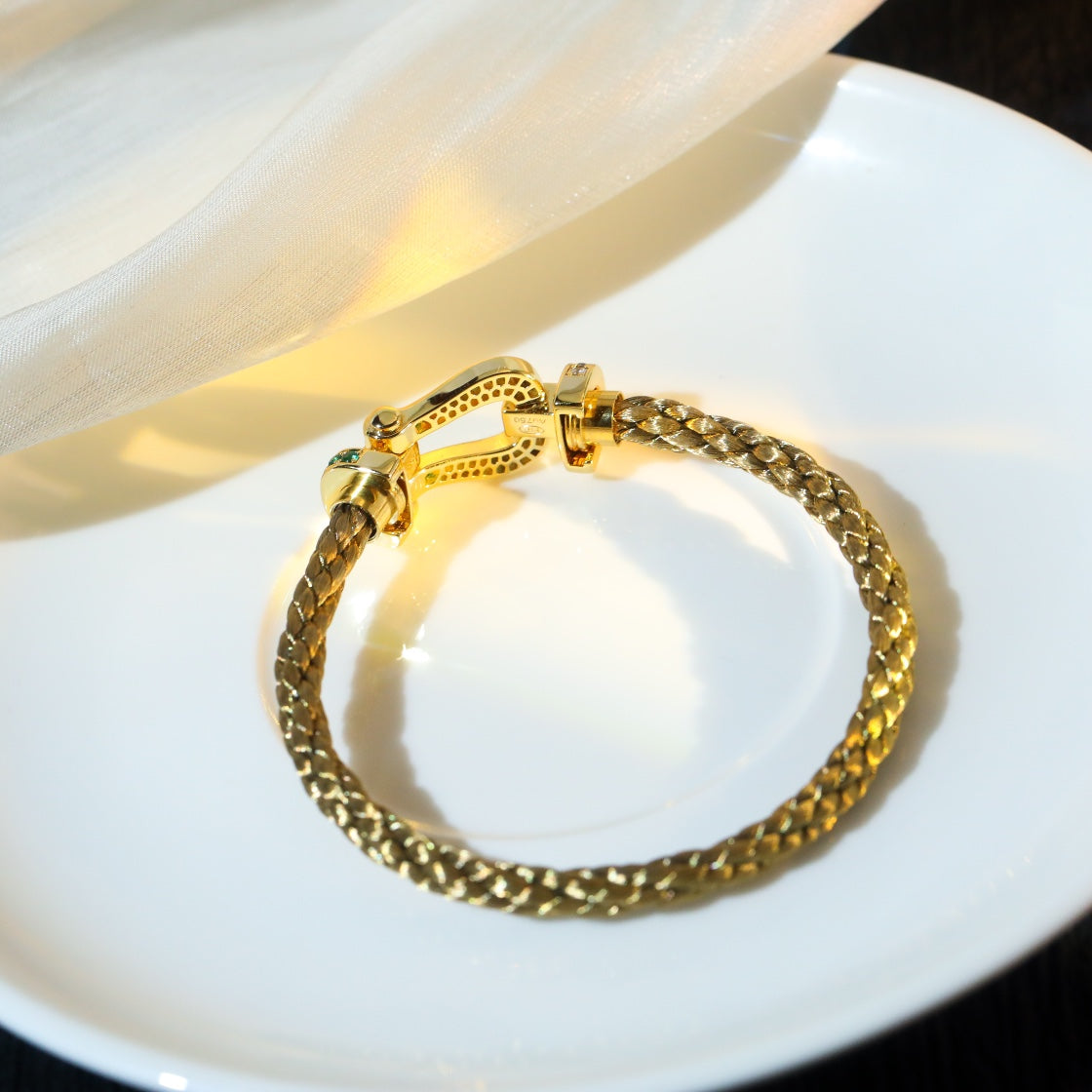 [⭐Hevara Jewelry]FORCE 10 GOLD GREEN DIAMOND PAVED