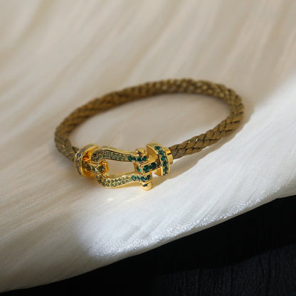 [⭐Hevara Jewelry]FORCE 10 GOLD GREEN DIAMOND PAVED