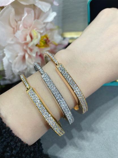 [Hevara Jewelry]LOCK BRACELET DIAMOND PAVED