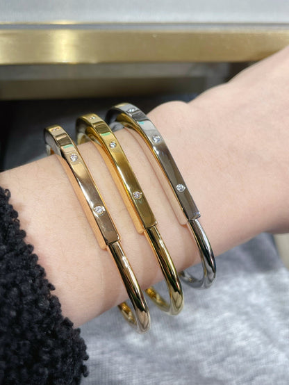 [Hevara Jewelry]LOCK BRACELET 8 DIAMOND