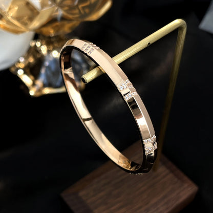 [Hevara Jewelry]ATLAS BRACELET 6MM DIAMOND PINK GOLD