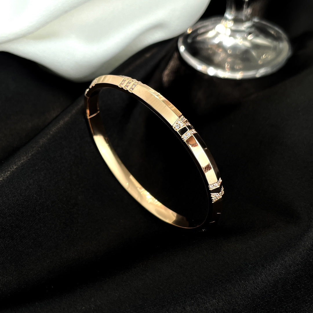 [Hevara Jewelry]ATLAS BRACELET 6MM DIAMOND PINK GOLD