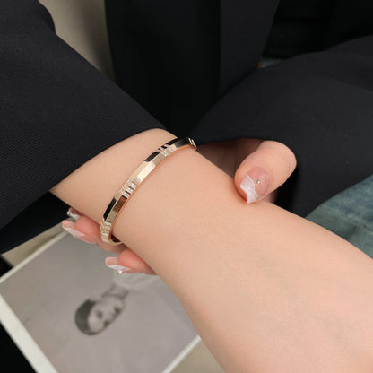 [Hevara Jewelry]ATLAS BRACELET 6MM DIAMOND PINK GOLD