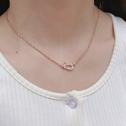 [⭐Hevara Jewelry]FORCE 10 PINK GOLD DIAMOND NECKLACE