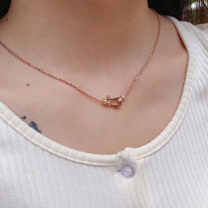 [⭐Hevara Jewelry]FORCE 10 PINK GOLD DIAMOND NECKLACE