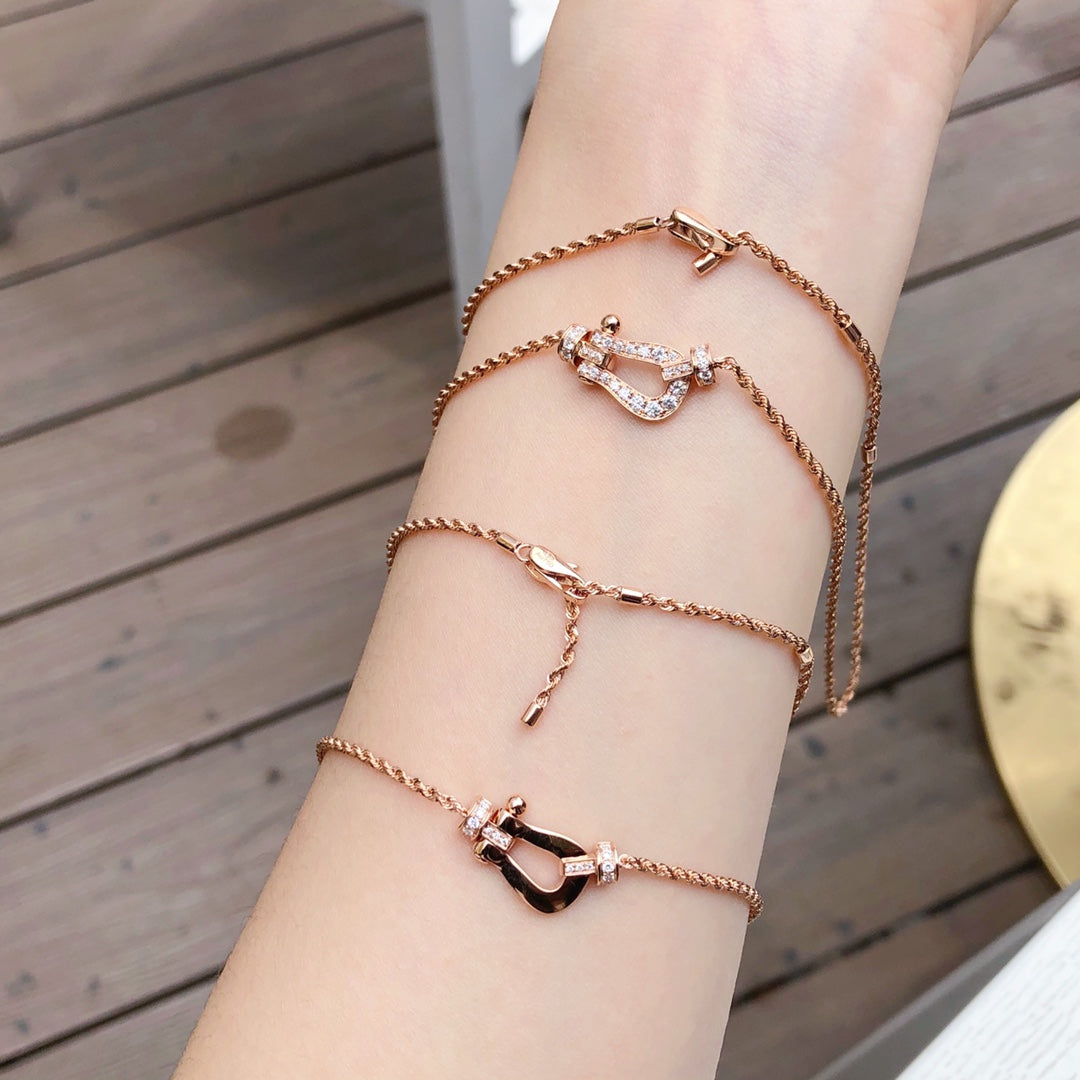 [⭐Hevara Jewelry]FORCE 10 PINK GOLD DIAMOND NECKLACE